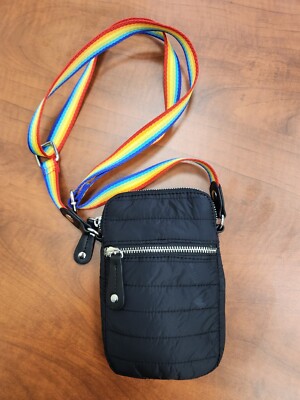 Sondra Roberts Squared Quilted Black Crossbody Bag Purse Pride