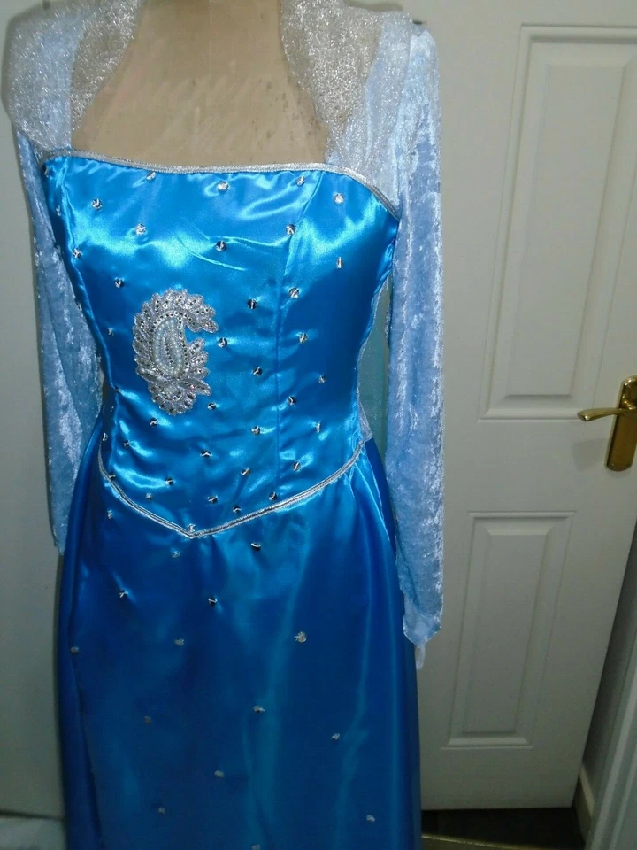 Fantasia Princesa Elsa De Gelo Da Frozen Médio 38 Polegadas tamanho Busto - Imagem 3 de 4