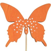 Schmetterling Holz Blumenstecker Farbig 9Cm/29Cm 12St – FrüHlingsdeko