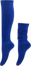 Women's Long Cotton Knee High Slouch Socks for Sleep  Gym
