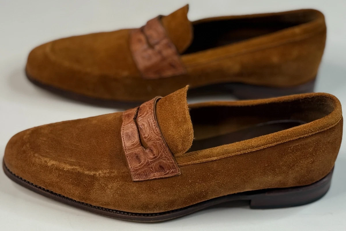 Meermin Mens Brown Mallorca Goodyear Welted Brown Suede Penny Loafers 7.5 Brown Suede Charles Mk II Goodyear Welted Penny Loafer  main image 4