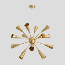 Mid Century Modern Sputnik Chandelier 16 Light Brass Ceiling Light