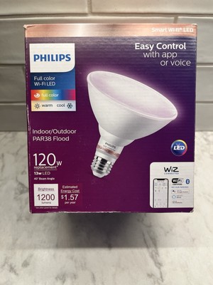 PHILIPS TUNABLE WHITE LED SMART WIFI WiZ CONNECTED FLOOD 120W REPL 13W 1200LM