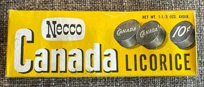 Vintage 1950 s NECCO CANADA LICORICE CANDY  Unopened  NOS  NM Condition!!