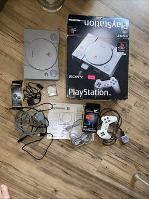 Sony PlayStation PS1 SCPH-1002C Konsole,Controller,Link Kabel,RFU Adapter,MCard