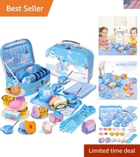 Tea Party Set for Little Girls, 46Pcs Princess Tea Time Toy Including Dessert...