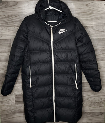 Nike Wind Runner Reversible Down Fill Parka Puffer Black Jacket Women's M CU0284
