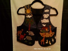 Childrens Whimsical Noah's Ark Vest, size large with 3D accents