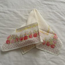 White and pink rose floral print bandana 0715