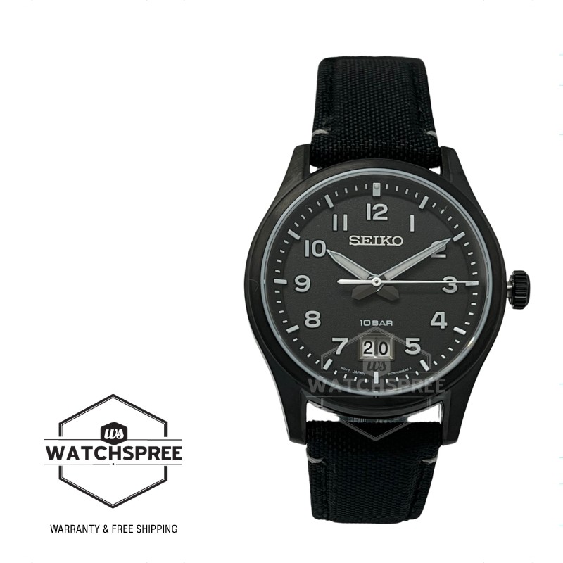 Seiko Quartz Conceptual Regular Black Nylon Strap Watch SUR571P1
