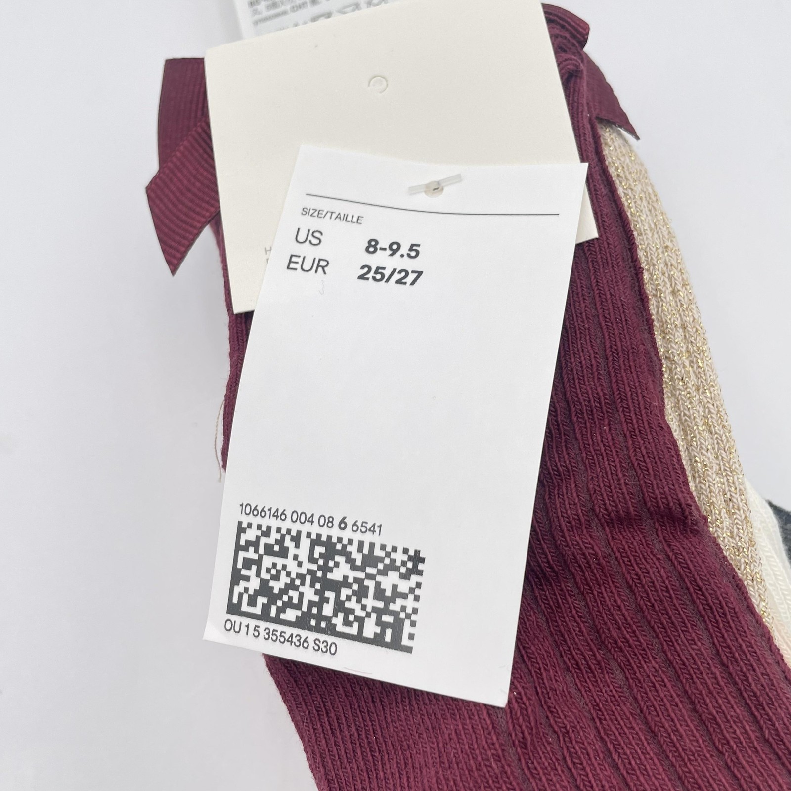 H&M Socks Girls US 8-9.5 Multi Color 5 Pack Bow Lace Ruffle Ribbed Crew thumbnail 7