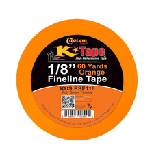 1/8" Fine Line Tape Fineline Masking Tape Polytape Orange 1/8" X 60 Yard Roll