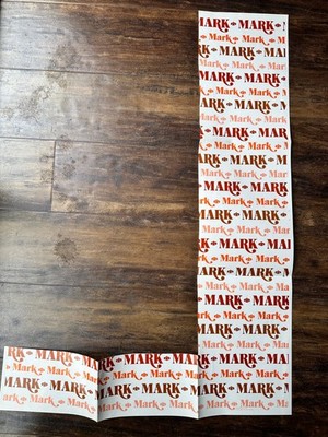Vintage 1982 MARK Gift Wrap, Personalized Name Wrapping Paper PARTIAL PIECE