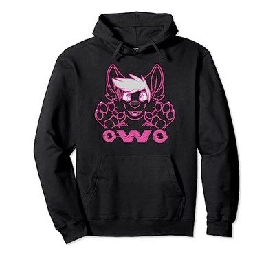Fursuit OwO süßer rosa Welpe Kawaii pelziger Fandom Kapuzenpullover von JP
