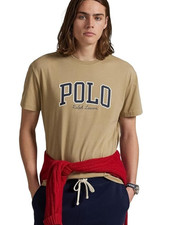 POLO RALPH LAUREN MEN'S S/S T-SHIRT SZ 2X BIG TAN  NAVY NWT