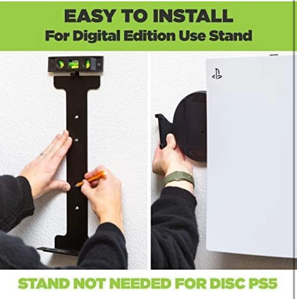 HIDEit PS5 Pro Bundle Wall Mounts for PS5 (Disc or Digital) & PS5 Controller - Image 2 of 4