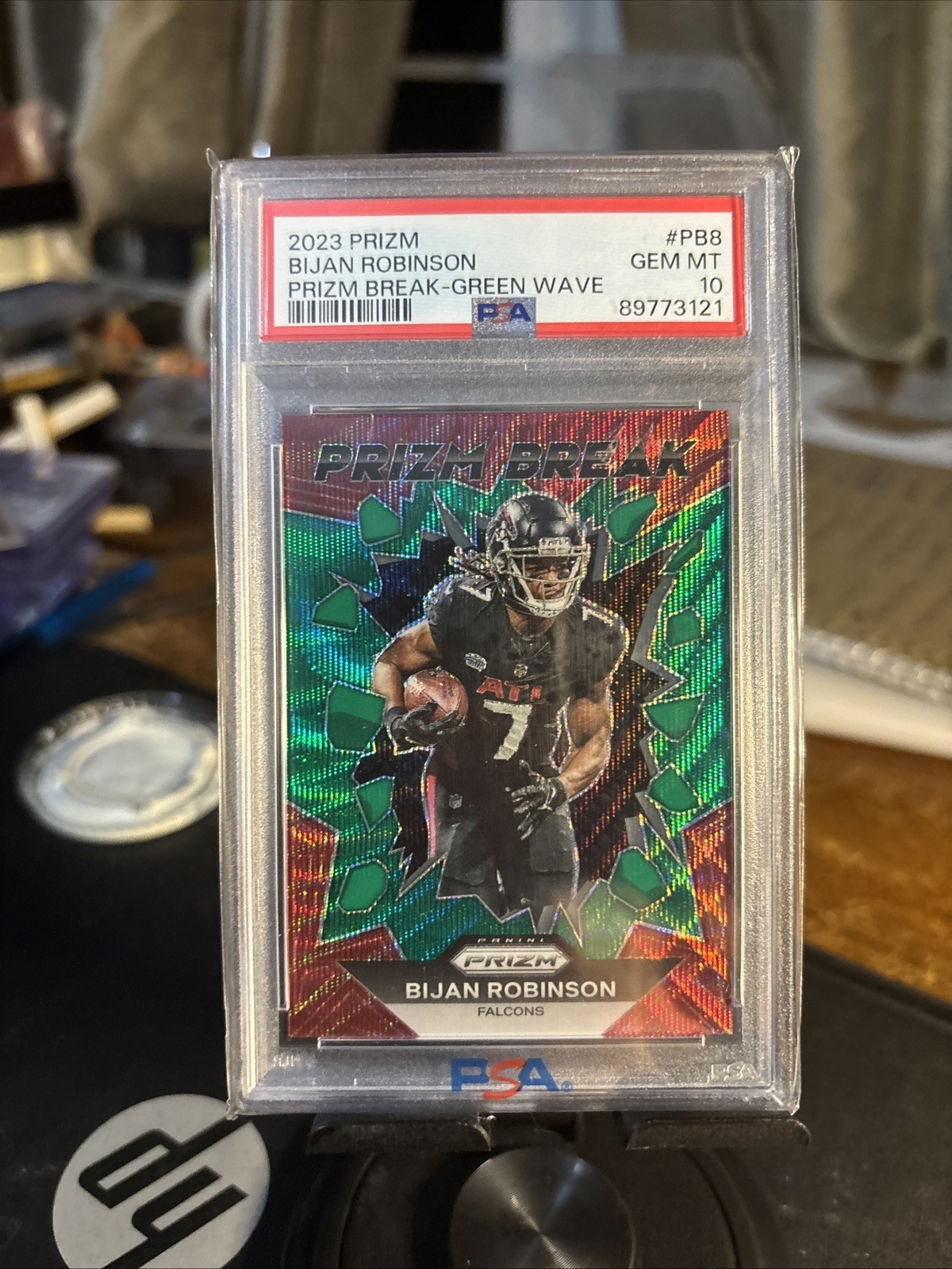 Bijan Robinson Panini Prizm Break #PB8 Green Wave