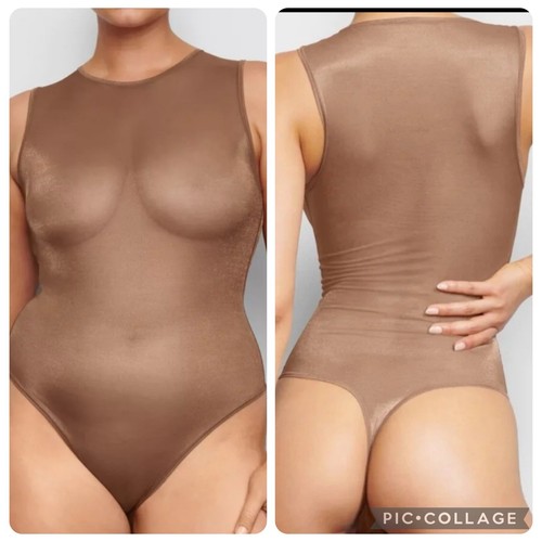 Skims Size xxs Glisinette Crew Neck Bodysuit Shimmer Ochre NWT BS-CRW-1343 - Picture 9 of 11