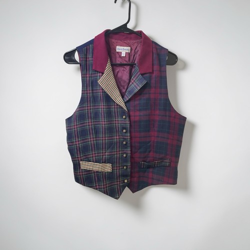 Vintage Plaid Vest David Brooks 90sPreppy Grunge Academia Button FrontSize 10