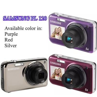 Samsung PL120 Dual Screen Digital Camera 14MP 5x Optical Zoom Red/ Purple