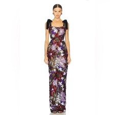 NWOT BRONX AND BANCO Dahlia Maxi Dress in Purple Multi, size S