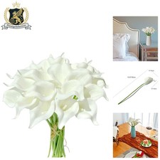 Realistic 13.5in Calla Lily Bouquet - 20 Stems for Weddings  Seasonal Decor