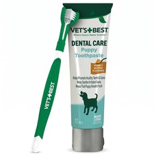 NEW Vet's Puppy Toothpaste Toothbrush Kit Teething Breath Peanut Butter 3.5oz