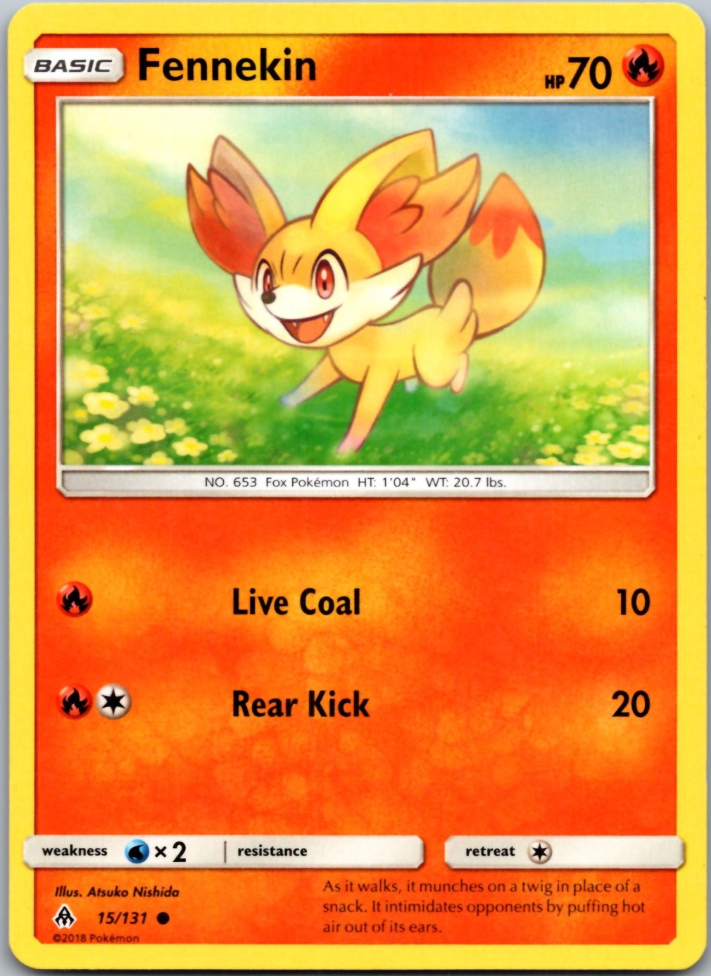 Fennekin 15/131 Common Forbidden Light Pokemon Near Mint