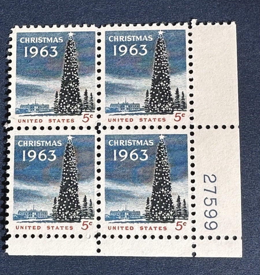 1963 - National Christmas Tree - #1240 - Mint -MNH- Block of Four Postage Stamps