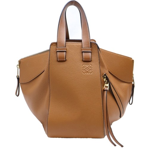 LOEWE Hammock Small 2 way Handbag Shoulder Bag Brown Leather × PVC Gold Used 2ea