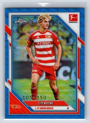 2025-26 Topps Chrome Bundesliga 6 Tom Rothe Blue Wave /150 Union Berlin
