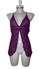 Y2k Victoria  s Secret Sz L Womens Purple Lace Babydoll Open Whimsigoth Dress