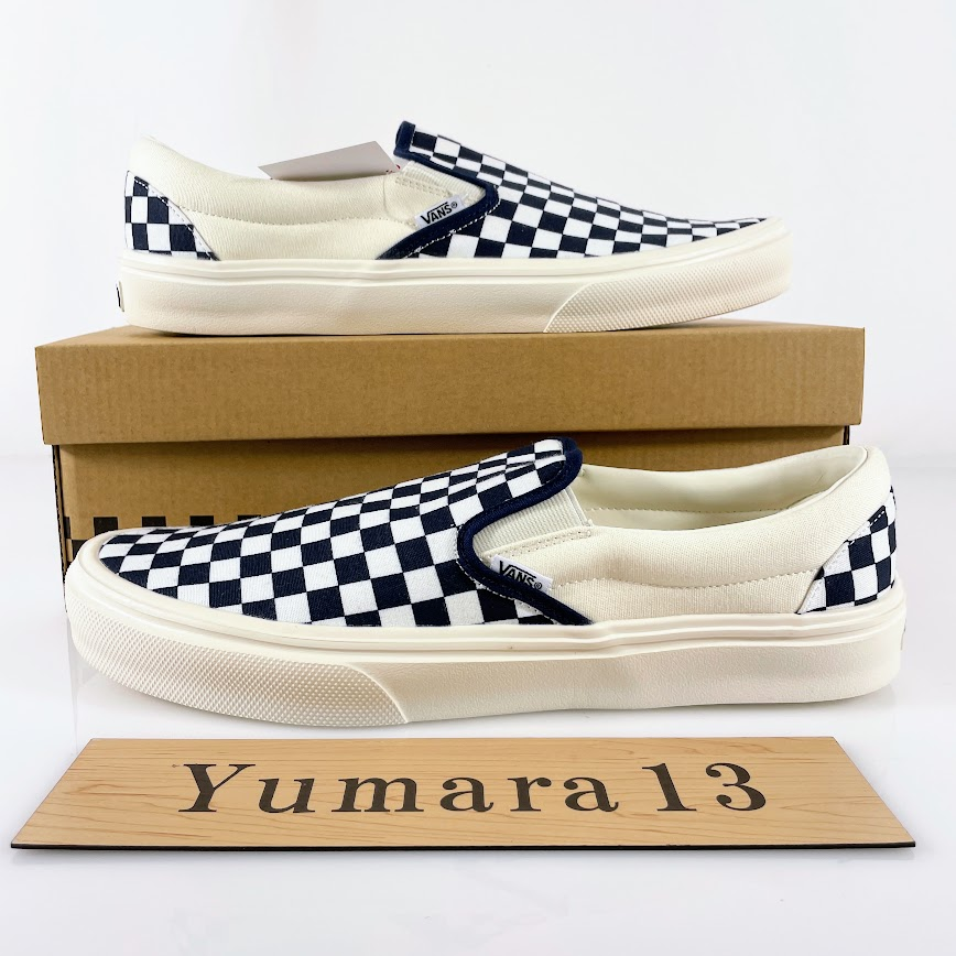 Vans Slip-On Low Cut Lite Marsml Navy Check V98 LITE Men's Size | eBay
