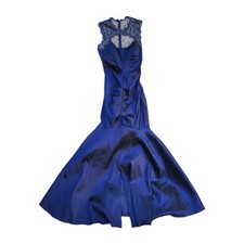 Xscape Mermaid dress long formal gown 12 Party Dress Sequins Beaded Gala Blue