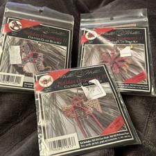 Mill Hill Holiday Ornaments Counted Bead Kits Lot Of 3 Trumpet,poinsettia,rockin