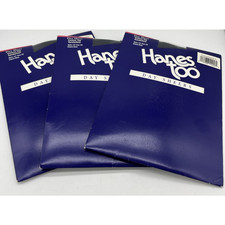3 Hanes Too Pantyhose Size CD Sheer Control Top Reinforced Toe Navy VTG USA 137