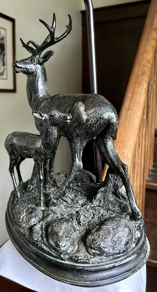 "Lámpara de mesa de escritorio Buck & Doe con pantalla ovalada cabaña rústica albergue vida silvestre 30"" de alto" Foto 3 de 4