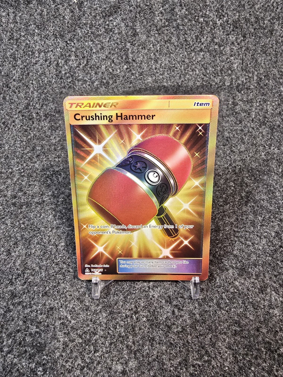 Pokemon TCG Crushing Hammer 166/156 Ultra Prism Gold Secret Rare Card LP