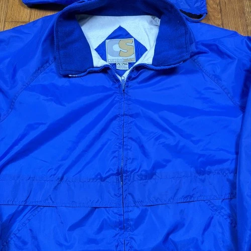 Vintage 90s Currentseen Jacket Mens 2XL Blue Lined Wind Breaker Nylon Pockets image 12