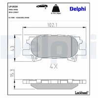 Delphi BremsbelÄGe Satz Hinterachse Passend FÜR Lexus RX Toyota Highlander |