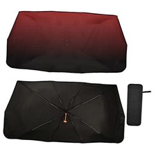 Car Sun Shade Windshield Car Umbrella Foldable Uv Ray Reflector Front Red Black