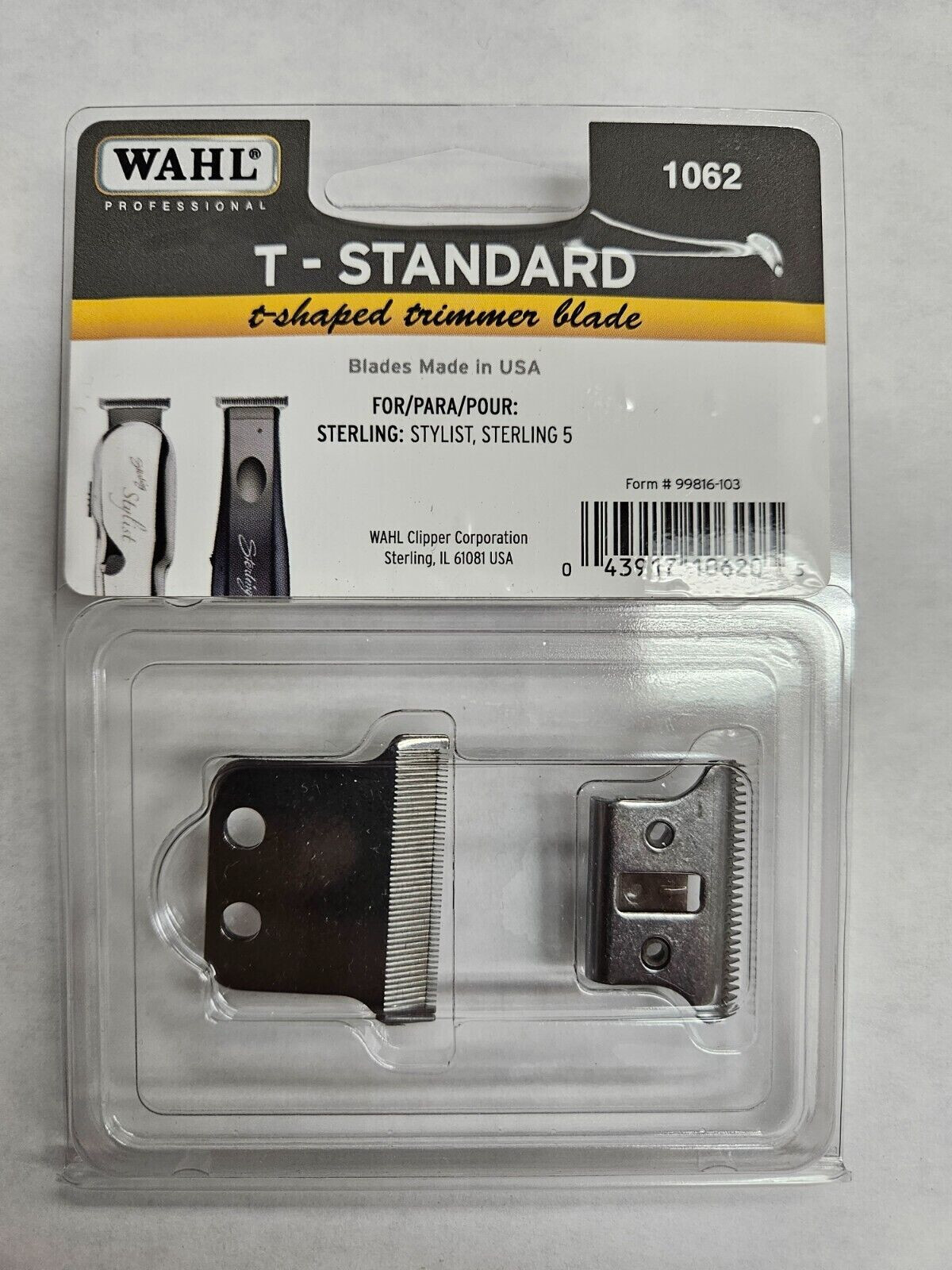 WAHL T-Standard Blade - 1062 for Stylist, Sterling 5