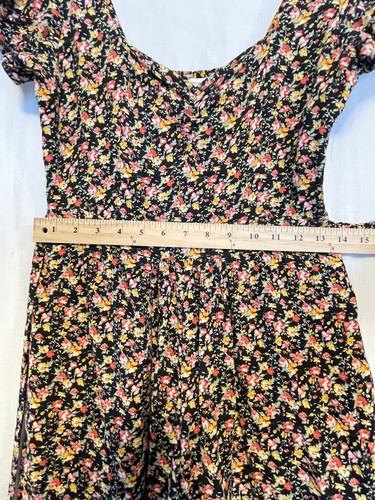 Mono American Eagle Outfitters Negro Floral Mangas Cortas Cuello Novia Talla Sm - Imagen 7 de 8