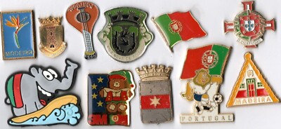  Pin-Lot 11 Portugal Pins Ottifant Madeira Eurocup´96 Vila Nova Polares Cister
