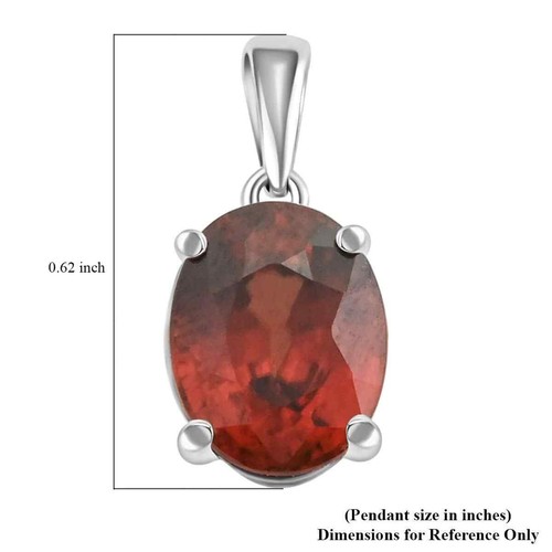 STUNNING SPARKLE!! 10K White Gold AAA Red Zircon Solitaire Pendant 3.00ct - Picture 5 of 5