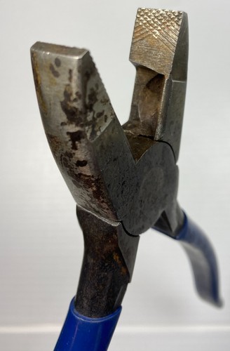 Alicates de corte lateral vintage Klein Tools 201-8NE 8" estilo Nueva Inglaterra empuñaduras azules - Imagen 10 de 14