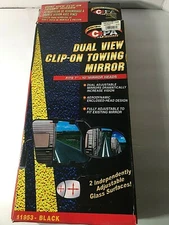 Towing Mirror CIPA USA 11953 Black Fits 7" to 10" Mirror Heads Dual View Clip On