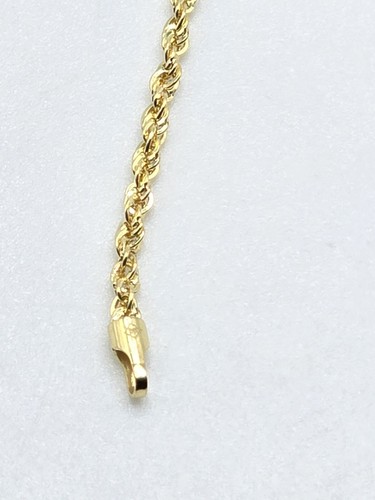 10k Yellow Gold 7" 2MM Rope bracelet - Picture 7 of 8