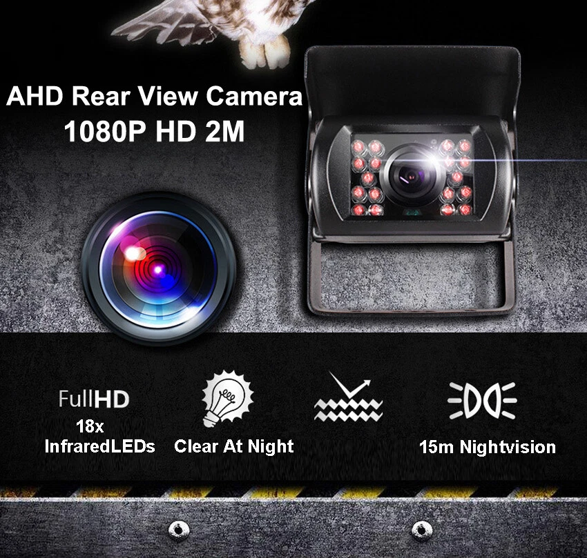 9" Quad DVR Monitor 4x 1080P 4PIN AHD Front/Sides/Rear View Camera Kit For Truck - Image 2 of 4