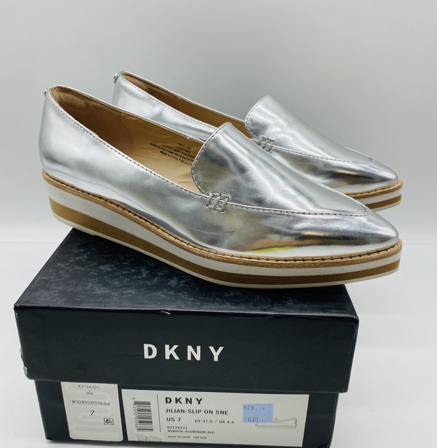 silver platform loafers